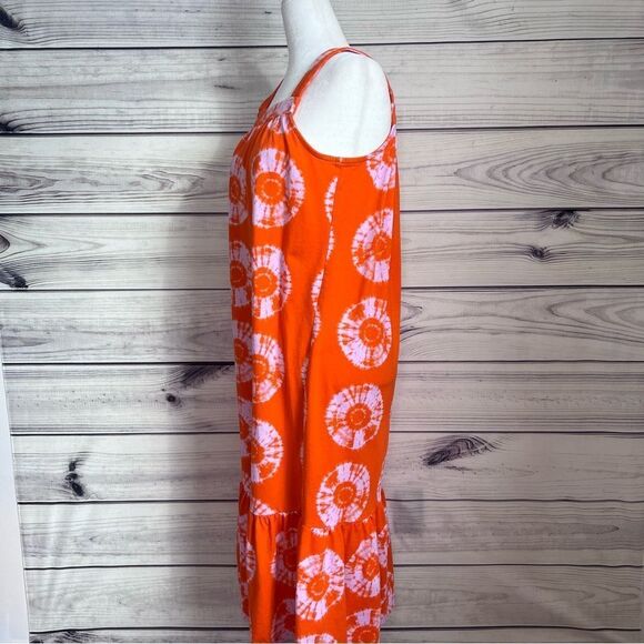 Ugg Koolaburra Orange Patterned Tiered Jersey Lounge Beach Dress - Picture 4 of 9